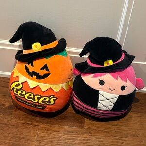 Squishmallow Halloween Pumpkin and Witch Plush
